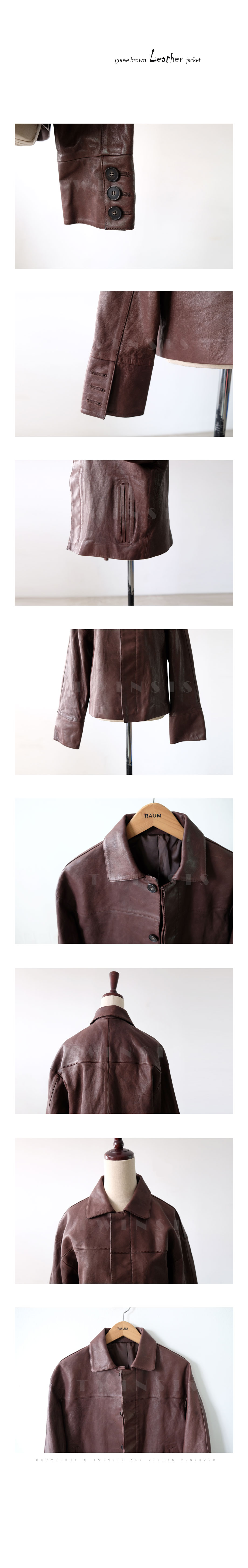twinsis - goose brown leather jacket